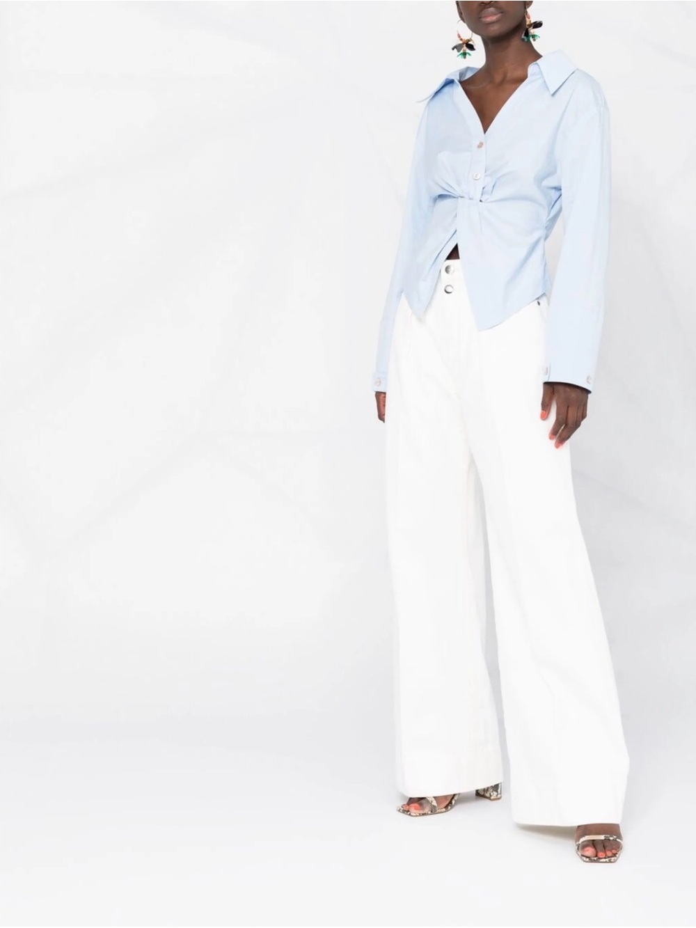 FRAME Denim Wide Leg High Rise Jeans in Vintage White Women’s 26 $410